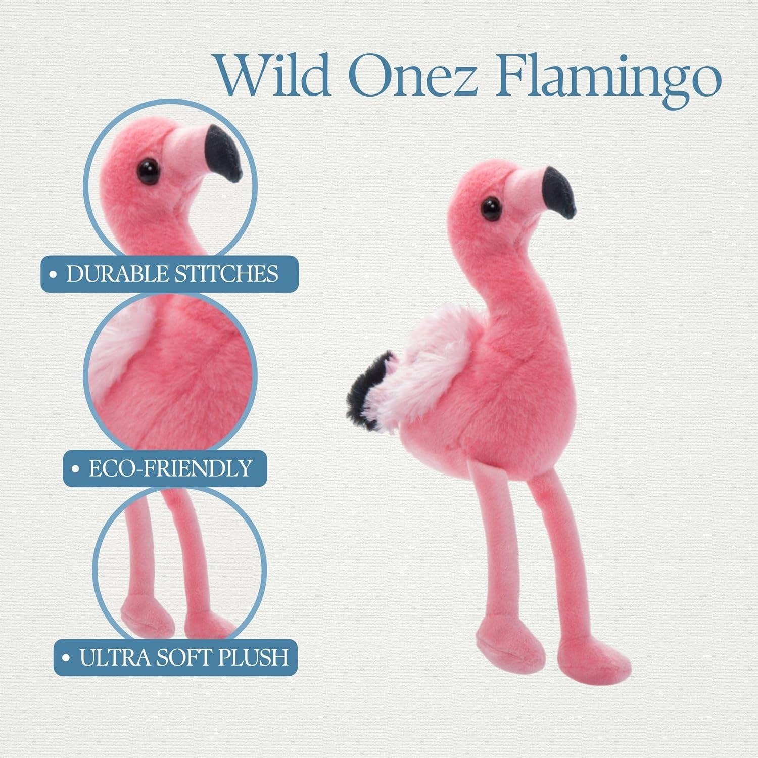 image:imageThe Petting Zoo Flamingo Stuffed Animal Plushie Gifts for Kids Wild Onez Babiez Zoo Animals Flamingo Plush Toy 6 inches Pack of 26 in Pack of 2
