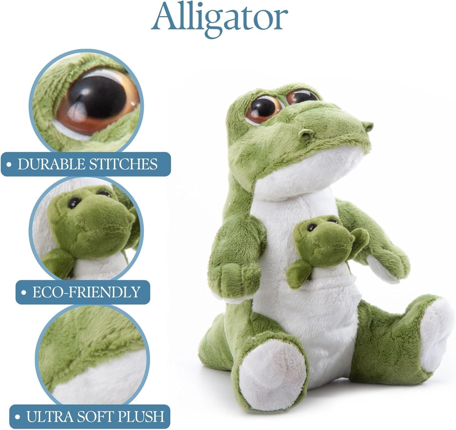 image:imageThe Petting Zoo Mom and Baby Alligator Stuffed Animal Gifts for Kids Pocketz Zoo Animals Alligator Plush Toy 10 inches