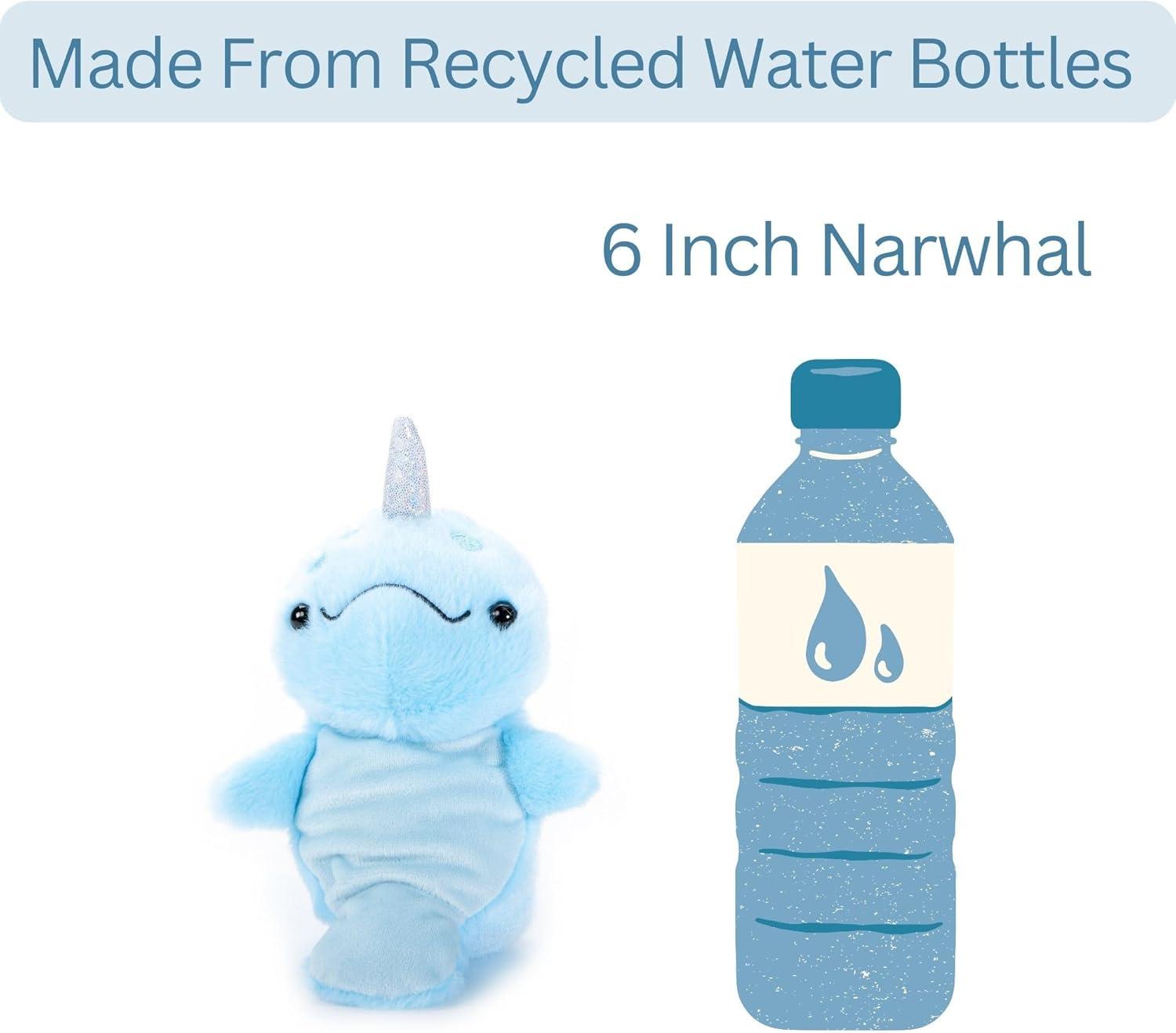 image:imageThe Petting Zoo Narwhal Stuffed Animal Plushie Gifts for Kids Nuggetz Sealife Animals Blue Narwhal Plush Toy 6 inches6 in Pack of 2