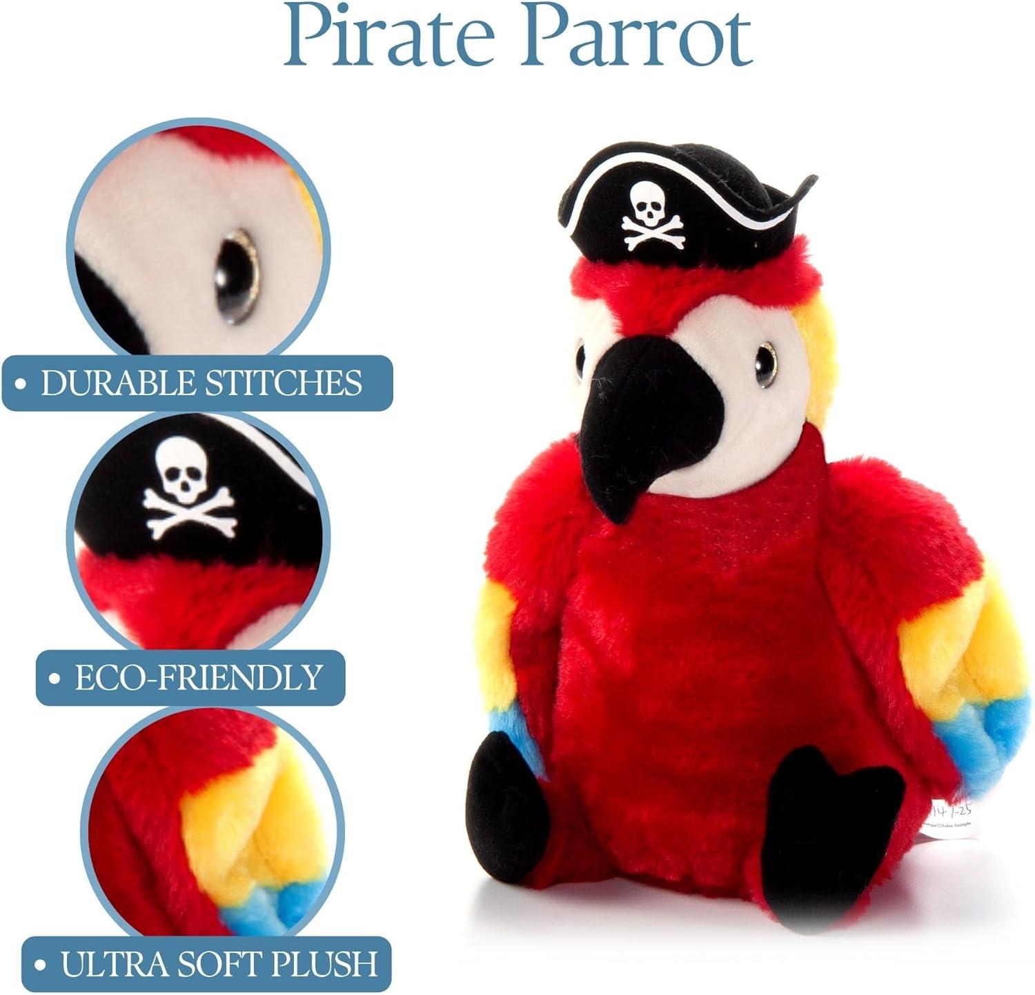 image:imageThe Petting Zoo Parrot Stuffed Animal Plushie Gifts for Kids Pirate Animals Pirate Parrot Plush Toy 10 inches Pack of 2Medium Pack of 2