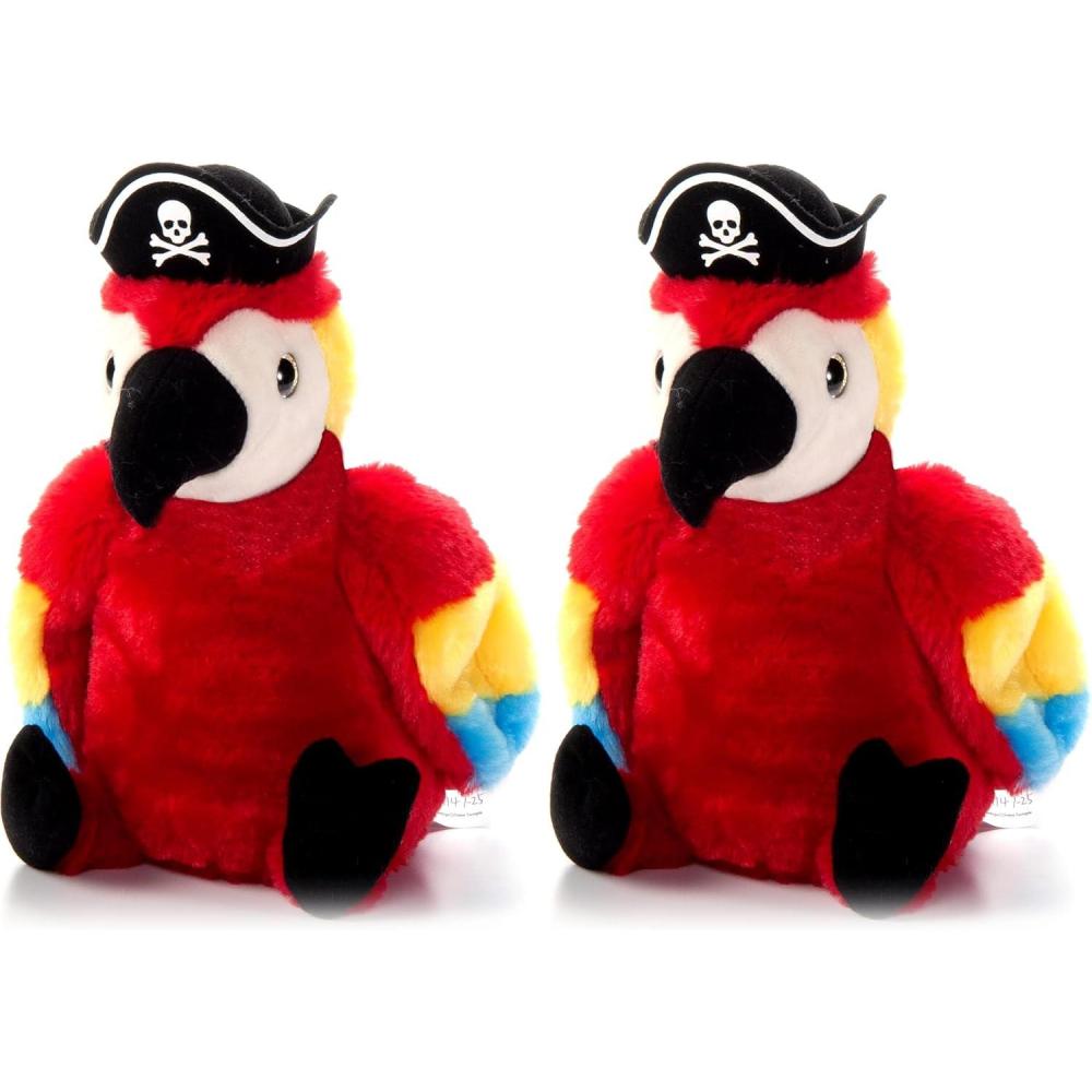 image:imageThe Petting Zoo Parrot Stuffed Animal Plushie Gifts for Kids Pirate Animals Pirate Parrot Plush Toy 10 inches Pack of 2Medium Pack of 2