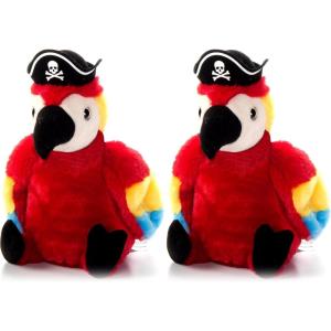 The Petting Zoo Parrot Stuffed Animal Plushie, Gifts for Kids, Pirate Animals, Pirate Parrot Plush Toy 10 inches (Pack of 2)(Medium (Pack of 2))
