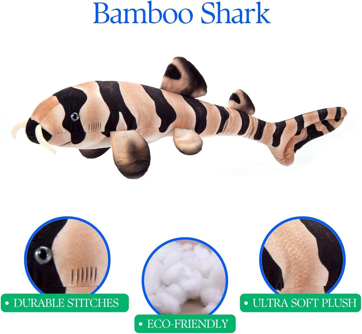 image:imageThe Petting Zoo Bamboo Shark Stuffed Animal Plushie Gifts for Kids Wild Onez Sealife Animals Shark Plush Toy 26 inches