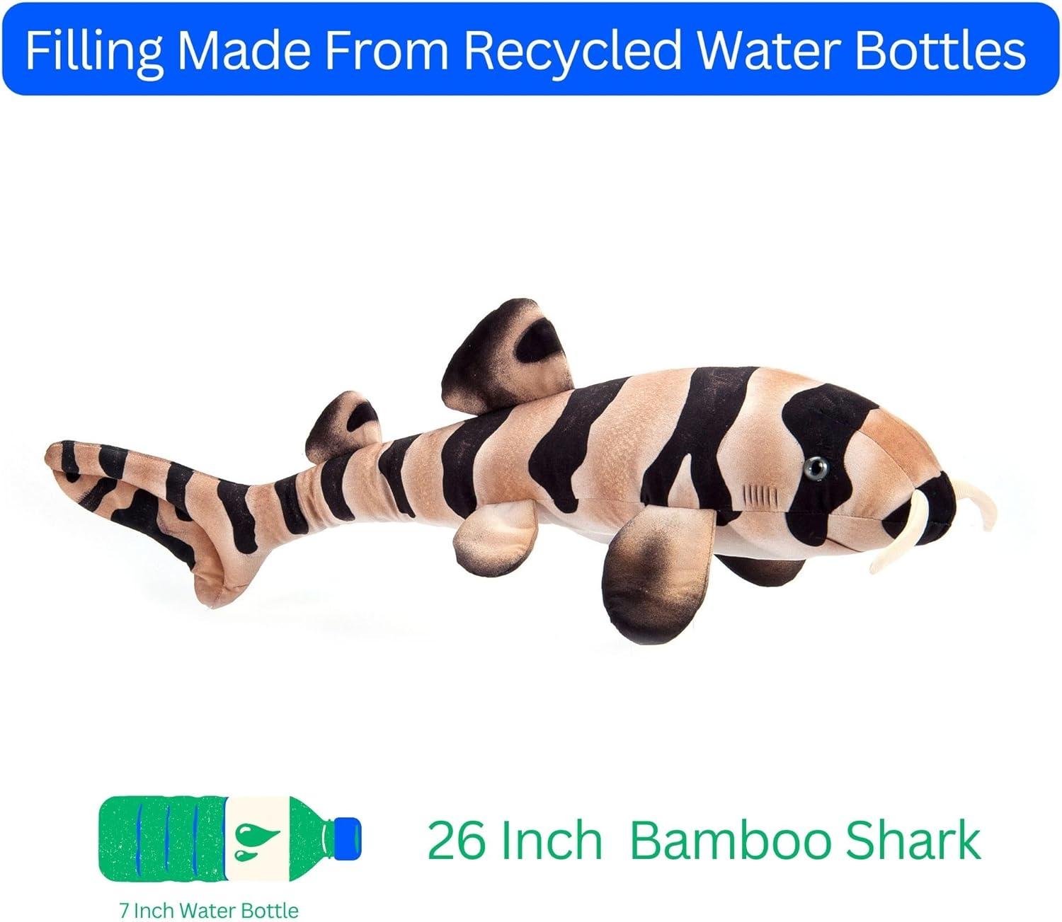 image:imageThe Petting Zoo Bamboo Shark Stuffed Animal Plushie Gifts for Kids Wild Onez Sealife Animals Shark Plush Toy 26 inches
