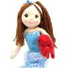 The Petting Zoo Mermaid Doll with Lobster Stuffed Animal- Great Gifts for Girls, Mermaid Plush Doll with Lobster Plush Toy, 17 inch (Red Hair)