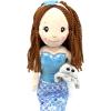 The Petting Zoo Mermaid Doll with Stingray Stuffed Animal- Great Gifts for Girls, Mermaid Plush Doll with Stingray Plush Toy, 17 inch (Red Hair)