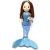 The Petting Zoo Mermaid Doll with Stingray Stuffed Animal- Great Gifts for Girls, Mermaid Plush Doll with Stingray Plush Toy, 17 inch (Red Hair)