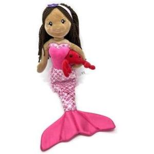 The Petting Zoo Mermaid Doll with Lobster Stuffed Animal- Great Gifts for Girls, Mermaid Plush Doll with Lobster Plush Toy, 17 inch (Blonde)(Purple)