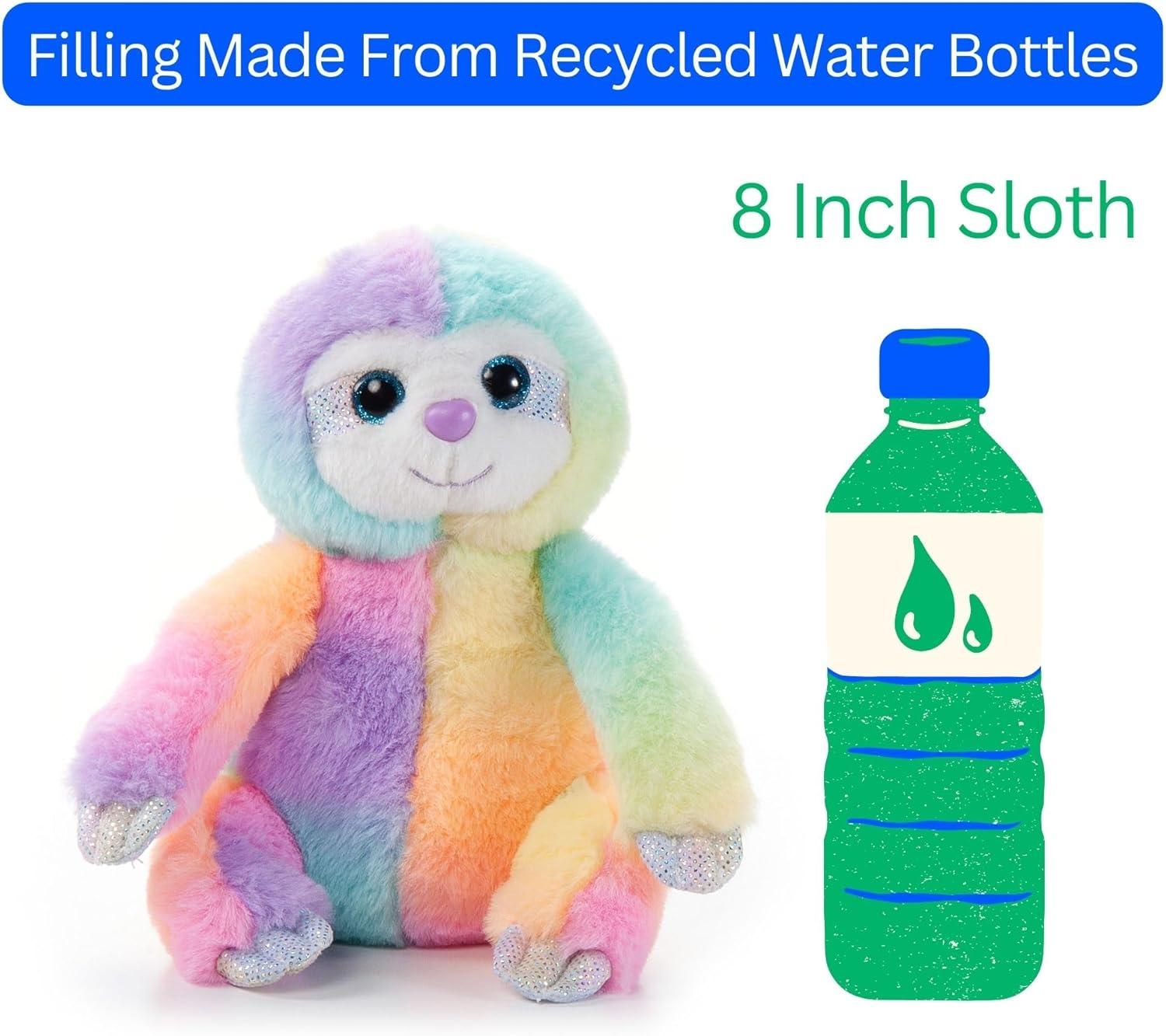 image:imageThe Petting Zoo Sloth Stuffed Animal Plushie Ombrez Animals Rainbow Sloth Plush Toy 9 inches