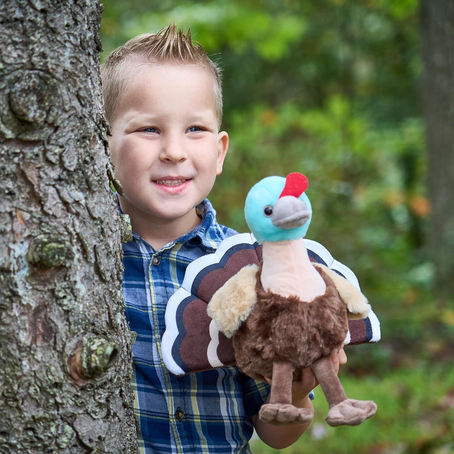 image:imageThe Petting Zoo Turkey Stuffed Animal Plushie Gifts for Kids Wild Onez Wildlife Animals Turkey Plush Toy 9 inches