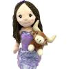The Petting Zoo, Mermaid Doll with Longhorn Cow Stuffed Animal, Gifts for Girls Plush Mermaid Doll with Long Horn Plush Toy, 17 inch, Ethnic(Brunetter)