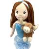 The Petting Zoo, Mermaid Doll with Longhorn Cow Stuffed Animal, Gifts for Girls Plush Mermaid Doll with Long Horn Plush Toy, 17 inch, Ethnic(Red Hair)