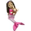 The Petting Zoo, Mermaid Doll with Longhorn Cow Stuffed Animal, Gifts for Girls Plush Mermaid Doll with Long Horn Plush Toy, 17 inch, Ethnic(Ethnic)