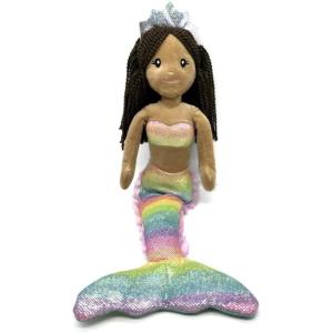 The Petting Zoo Mermaid Doll Plushie, Gifts for Girls, Ombrez Mermaid Stuffed Animals, Mermaid Plush Toy, Dark Skin, 12 Inch