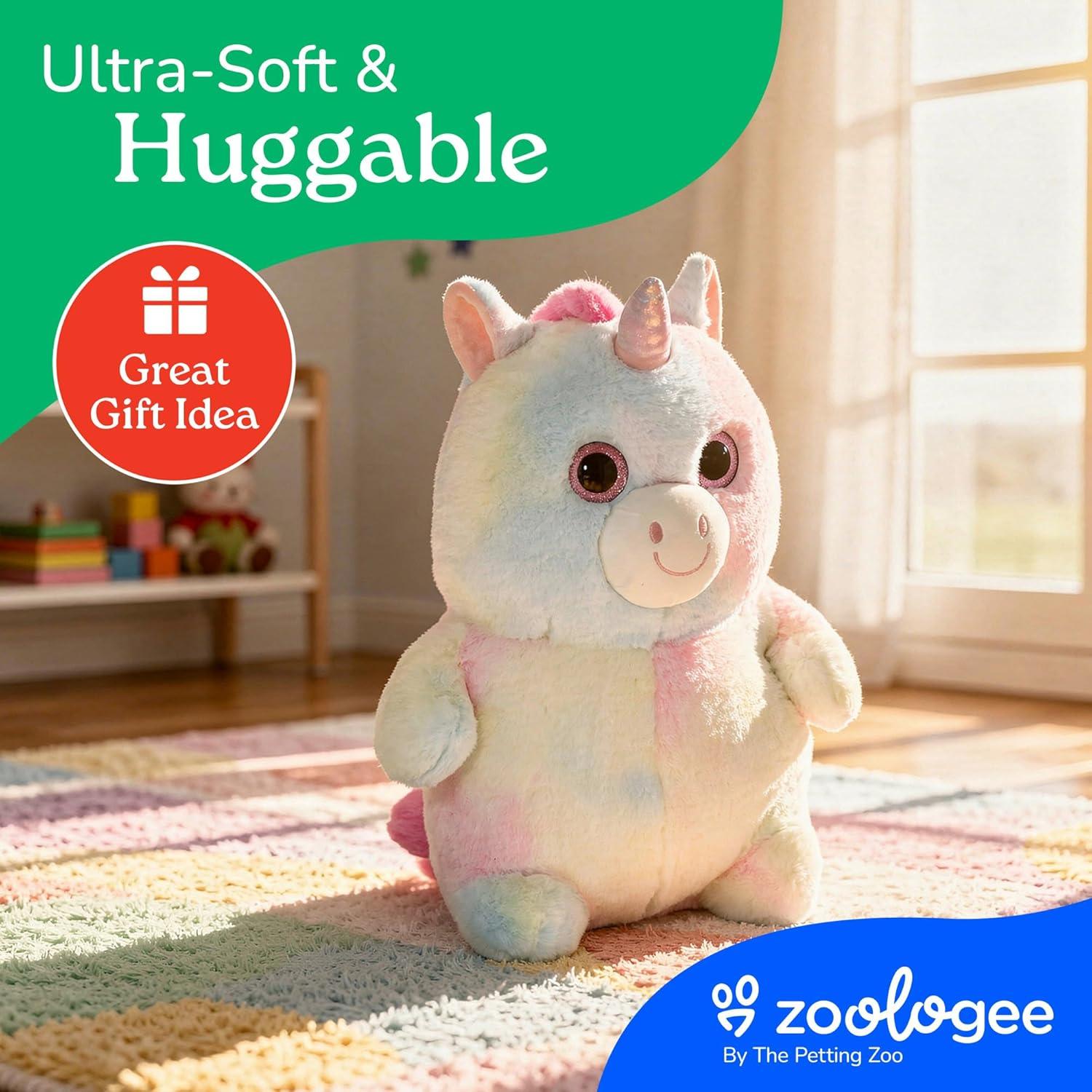 image:imageThe Petting Zoo Monkey Stuffed Animal Plushie Gifts for Kids Puffimalz Zoologee Plush Toy 17 inUnicorn
