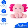 The Petting Zoo Fennec Fox Stuffed Animal Plushie, Gifts for Kids, Snugletz Zoologee Plush Toy, 7 in(Axolotl)
