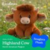 The Petting Zoo Fennec Fox Stuffed Animal Plushie, Gifts for Kids, Snugletz Zoologee Plush Toy, 7 in(Highland Cow)