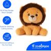 The Petting Zoo Fennec Fox Stuffed Animal Plushie, Gifts for Kids, Snugletz Zoologee Plush Toy, 7 in(Lion)