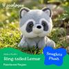 The Petting Zoo Fennec Fox Stuffed Animal Plushie, Gifts for Kids, Snugletz Zoologee Plush Toy, 7 in(Ring-tailed Lemur)