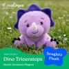 The Petting Zoo Fennec Fox Stuffed Animal Plushie, Gifts for Kids, Snugletz Zoologee Plush Toy, 7 in(Triceratops)