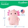The Petting Zoo Monkey Stuffed Animal Plushie, Gifts for Kids, Puffimalz Zoologee Plush Toy, 17 in(Axolotl)