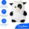 The Petting Zoo Monkey Stuffed Animal Plushie, Gifts for Kids, Puffimalz Zoologee Plush Toy, 17 in(Cow)