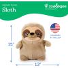 The Petting Zoo Monkey Stuffed Animal Plushie, Gifts for Kids, Puffimalz Zoologee Plush Toy, 17 in(Sloth)