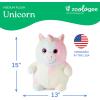 The Petting Zoo Monkey Stuffed Animal Plushie, Gifts for Kids, Puffimalz Zoologee Plush Toy, 17 in(Unicorn)