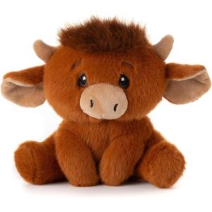 The Petting Zoo Fennec Fox Stuffed Animal Plushie, Gifts for Kids, Snugletz Zoologee Plush Toy, 7 in(Highland Cow)