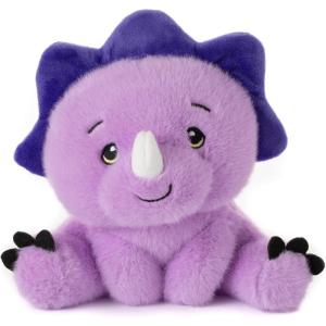 The Petting Zoo Fennec Fox Stuffed Animal Plushie, Gifts for Kids, Snugletz Zoologee Plush Toy, 7 in(Triceratops)