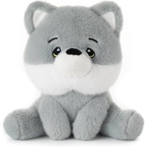 The Petting Zoo Fennec Fox Stuffed Animal Plushie, Gifts for Kids, Snugletz Zoologee Plush Toy, 7 in(Wolf)