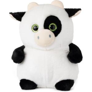 The Petting Zoo Monkey Stuffed Animal Plushie, Gifts for Kids, Puffimalz Zoologee Plush Toy, 17 in(Cow)