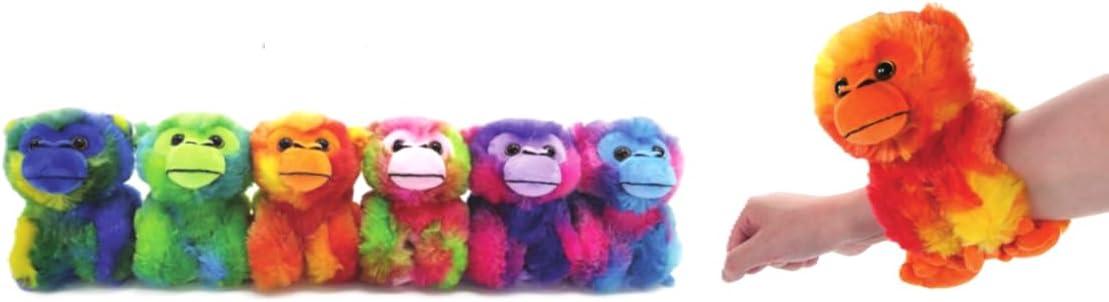 image:imageThe Petting Zoo Tie Die Monkey Stuffed Animal Plushie Slap Bracelet Gifts for Kids Slapstix Wildlife Animals Monkey Snap Bracelets 9 inches PurpleRoyal Blue