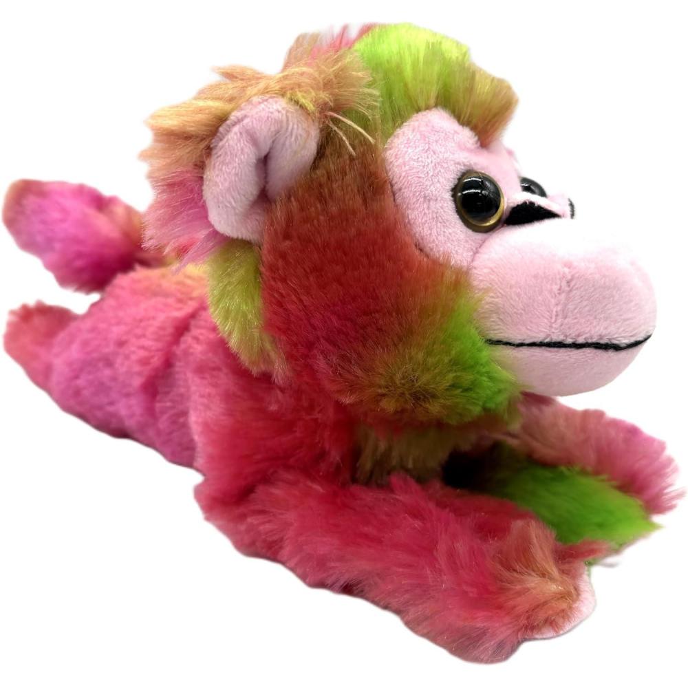 image:imageThe Petting Zoo Tie Die Monkey Stuffed Animal Plushie Slap Bracelet Gifts for Kids Slapstix Wildlife Animals Monkey Snap Bracelets 9 inches PurplePink Berry