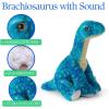 The Petting Zoo Brachiosaurus Dinosaur Stuffed Animal Plushie, Gift for Kids, Dinosaur Animals, Brachiosaurus Dinosaur Plush Toy with Sound, 8 inch
